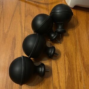 IKEA BEFOGAD Black Spherical Finials (Set of 4 – 2 Pairs)